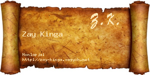 Zay Kinga névjegykártya